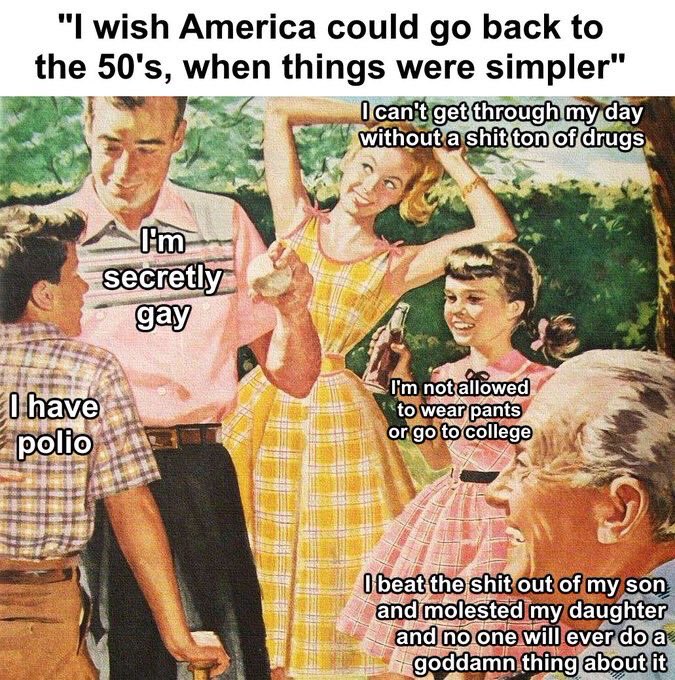When conservatives say they wanna go back to the 1950s, this is what they mean: