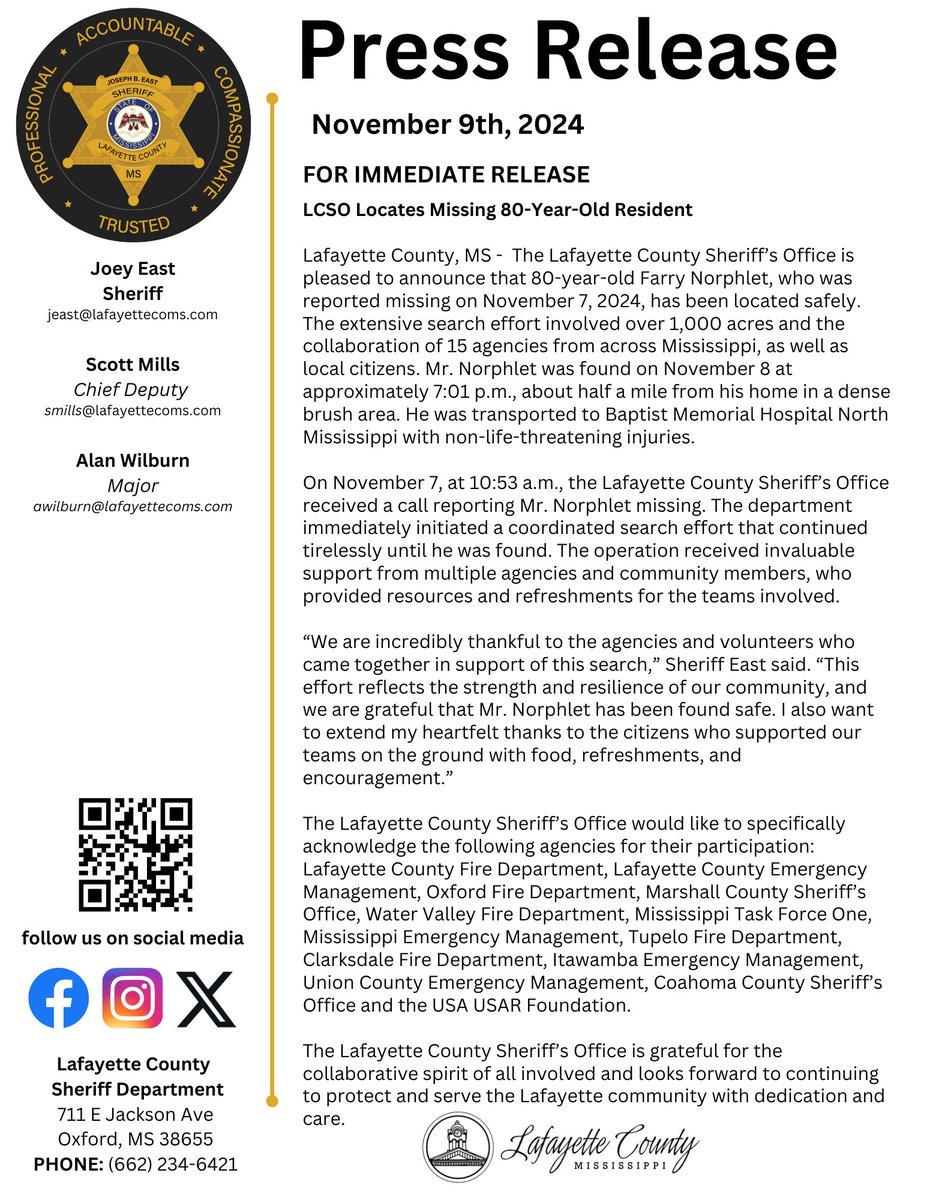 Lafayette County Sheriff's Office tweet media