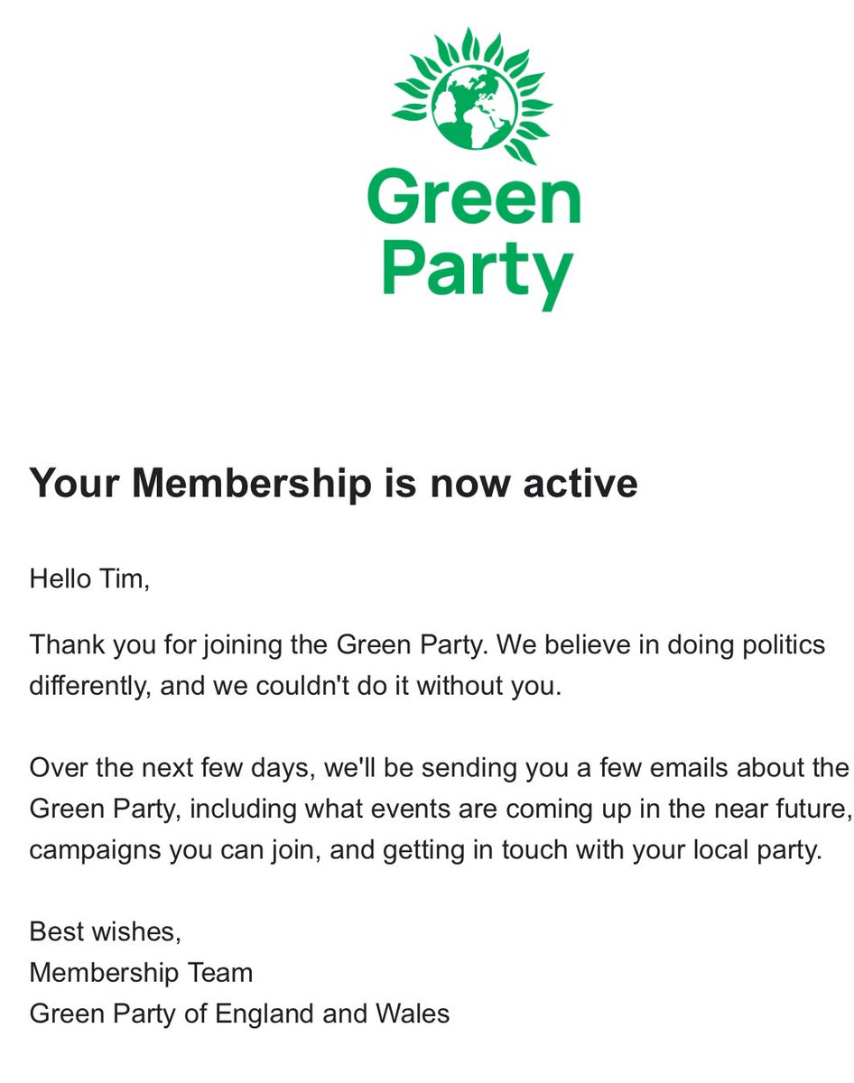 Tim Walker (@thattimwalker) on Twitter photo Given that Trump’s presidency is going to make the environment an urgent and practical concern for all of us, I’ve today joined <a href="/TheGreenParty/">The Green Party</a>. Given that Trump’s presidency is going to make the environment an urgent and practical concern for all of us, I’ve today joined <a href="/TheGreenParty/">The Green Party</a>.