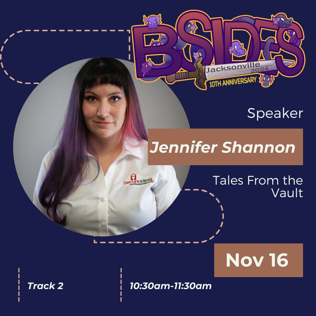 Meet our amazing speakers! Jennifer Shannon #convention #cybersecurity #infosec #jaxfl #bsides #bsidesjax
