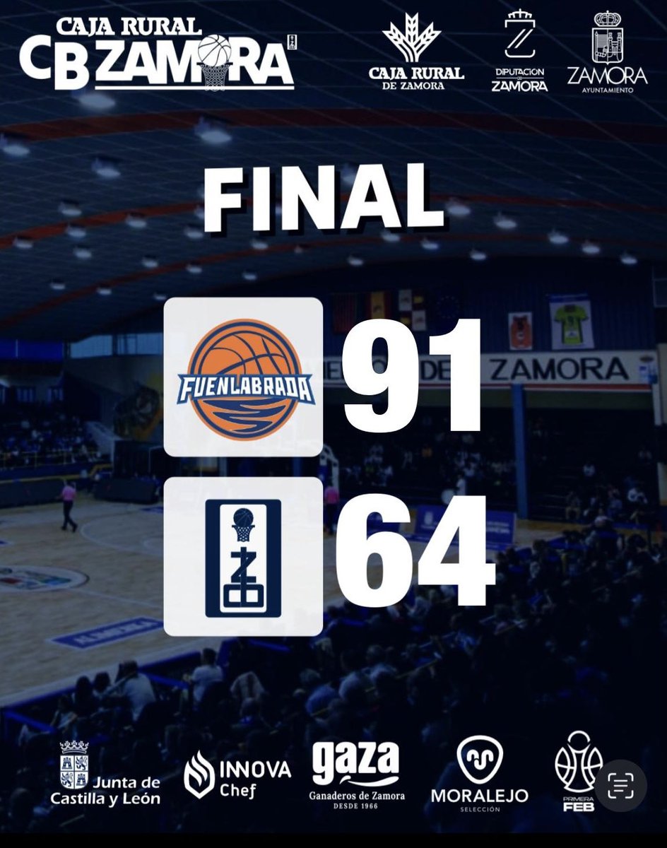 ClubBZAMORA's tweet image. ❌ Derrota y vuelta al trabajo.

Partido complicado ante un gran Flexicar Fuenlabrada por 91 a 64.

Este Martes ¡Volvemos al Ángel Nieto! 

Disputamos la última jornada de #CopaEspaña a partir de las 18:30 ante Gran Canaria. 

👉 Abonados: Entrada libre con Abono
👉 No-abonados:…