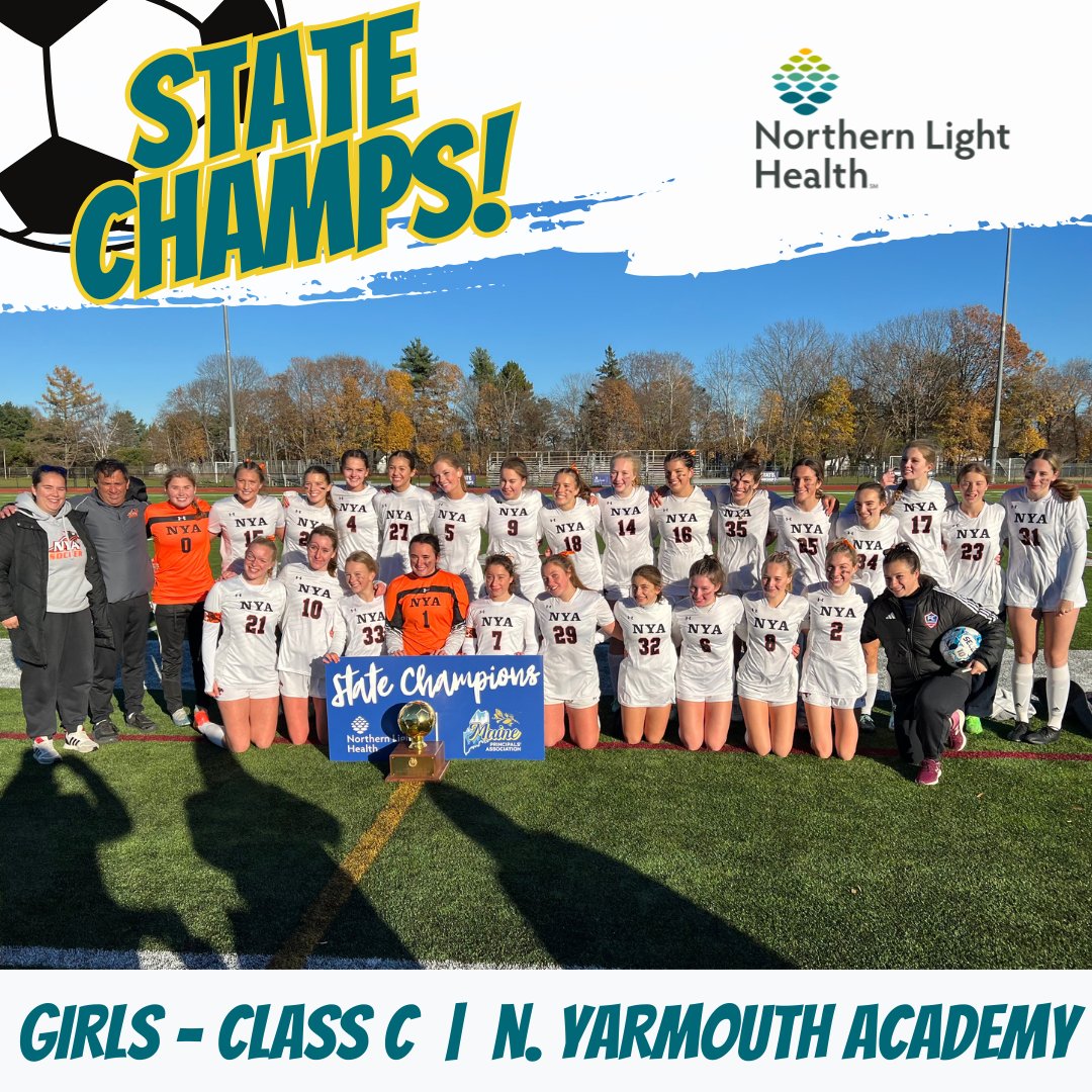 ⭐️ STATE CHAMPIONS ⭐️

2024 MPA Maine State ⚽️ Championship
presented by Northern Light Health

⚽️ Class C | Girls
🥇 North Yarmouth Academy
🥈 Fort Kent High School

#MPASports