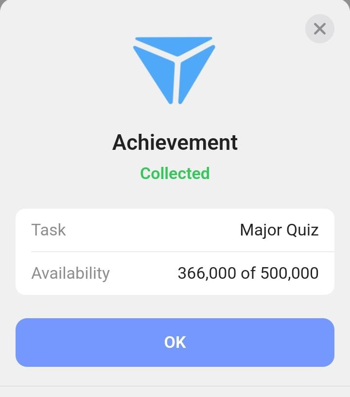 itsCrypto_Boy's tweet photo. #MAJOR Update 

Hurry up.. go and claim new achievement in $MAJOR
Available for Limited time only.

🫵🏼Follow, Like and Repost 🤗

#MAJOR #BLUM #Memefi #BUMS #Vertus #dailycombo #Daily_combo #Airdrops #Tomarket #majorcombo https://t.co/E0tit2muHZ