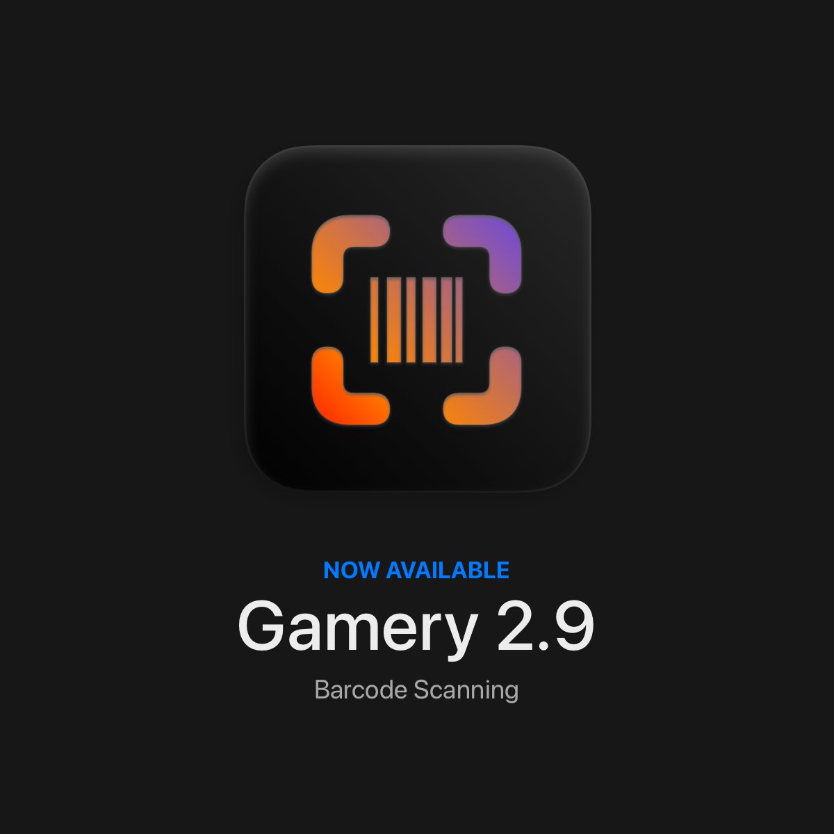 GameryTracker's tweet image. Barcode scanning is now available with Gamery 2.9!