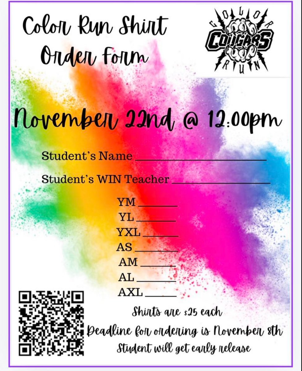 Looking for a great activity for your kids and family on November 22nd? 2 words… Color Run! Tickets still on sale! my.cheddarup.com/c/color-run-87…