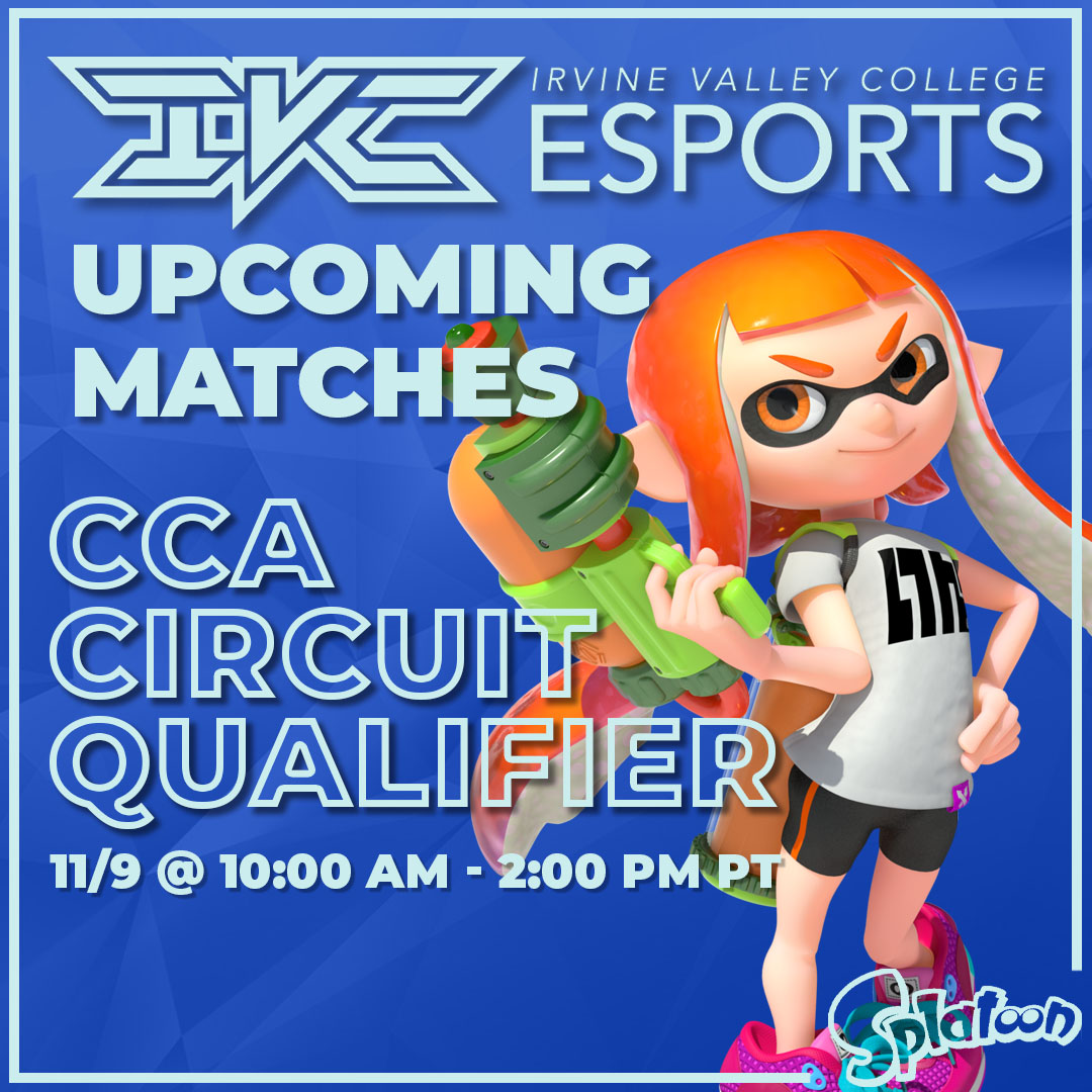 The IVC Stingrays are in it to win it today as they compete in the CCA Circuit Qualifiers #4!🦑🐙
 
🎮<a href="/CCA_Splatoon/">Collegiate Cephalopod Association</a>  
⏰@ 11/9 10:00 AM - 2:00 PM PT
📺twitch.tv/cca_splatoon
