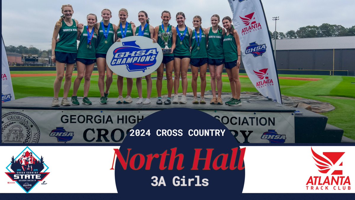 The Trojans of <a href="/NTH_Athletics/">North Hall Athletics</a> are the 2024 3A Girls Cross Country 🏆!

Results bit.ly/48KQIQj

Presented by <a href="/ATLtrackclub/">Atlanta Track Club</a>
Hosted <a href="/trojansCCS/">Carrollton City Schools</a>
<a href="/GoFanHS/">GoFan</a> <a href="/MilesplitGA/">MileSplitGA</a>