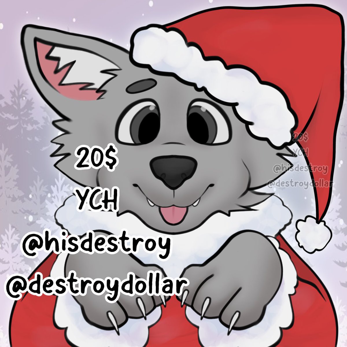 hisdestroy's tweet photo. FURRY CHRISTMAS 20$ YCH OPENED!!

background can be customised to a custom picture!

accessories, hair, piercings and more can be added for an extra 2$!

payment are made by kofi or paypal

TAT would take less than a day to do! https://t.co/41tbW8ZFEV