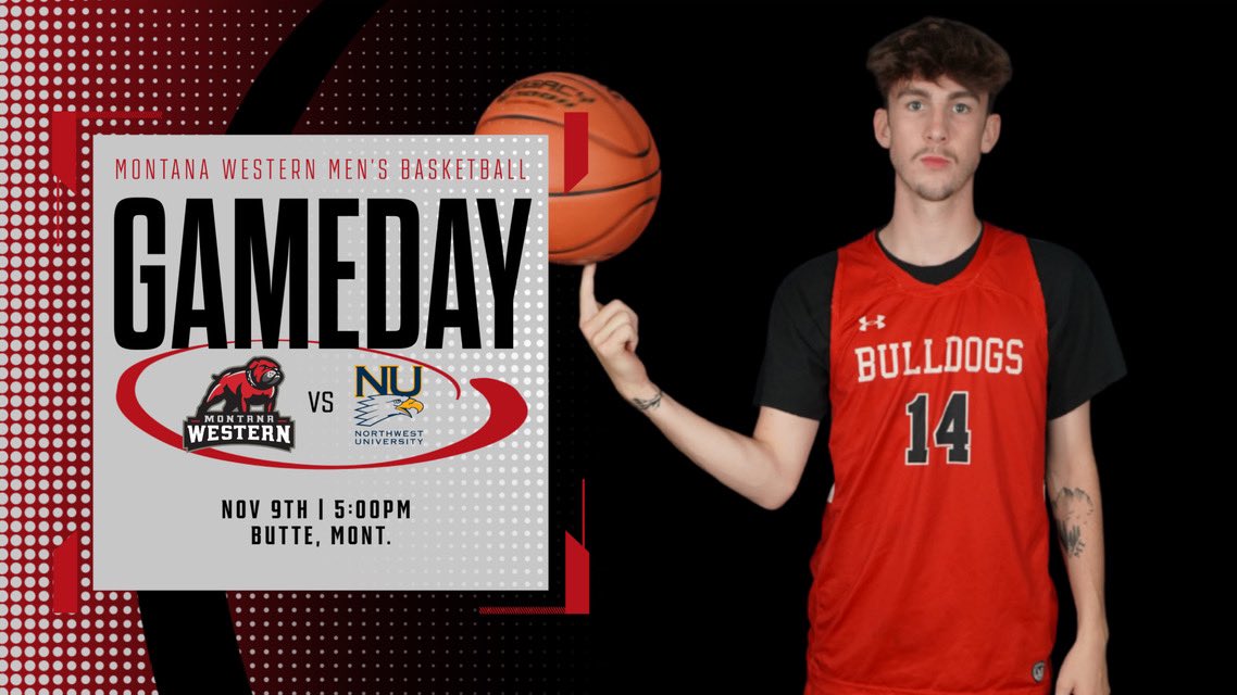 GAMEDAY ‼️

🆚: Northwest University
📍: Butte, Mont.
⏰: 5pm
📺/📊: linktr.ee/gamedaylinks

#GoBulldogs | @UMWesternBball