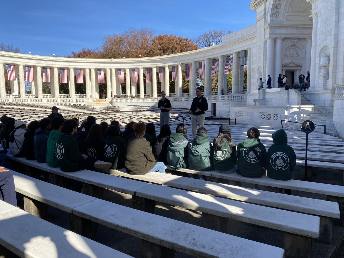 NHSminard's tweet photo. Bus 8 got the incredible honor of talking with the tomb guards after the changing and did a fantastic job interacting with great questions. #NoviDC2024 https://t.co/sMekJkhwTe