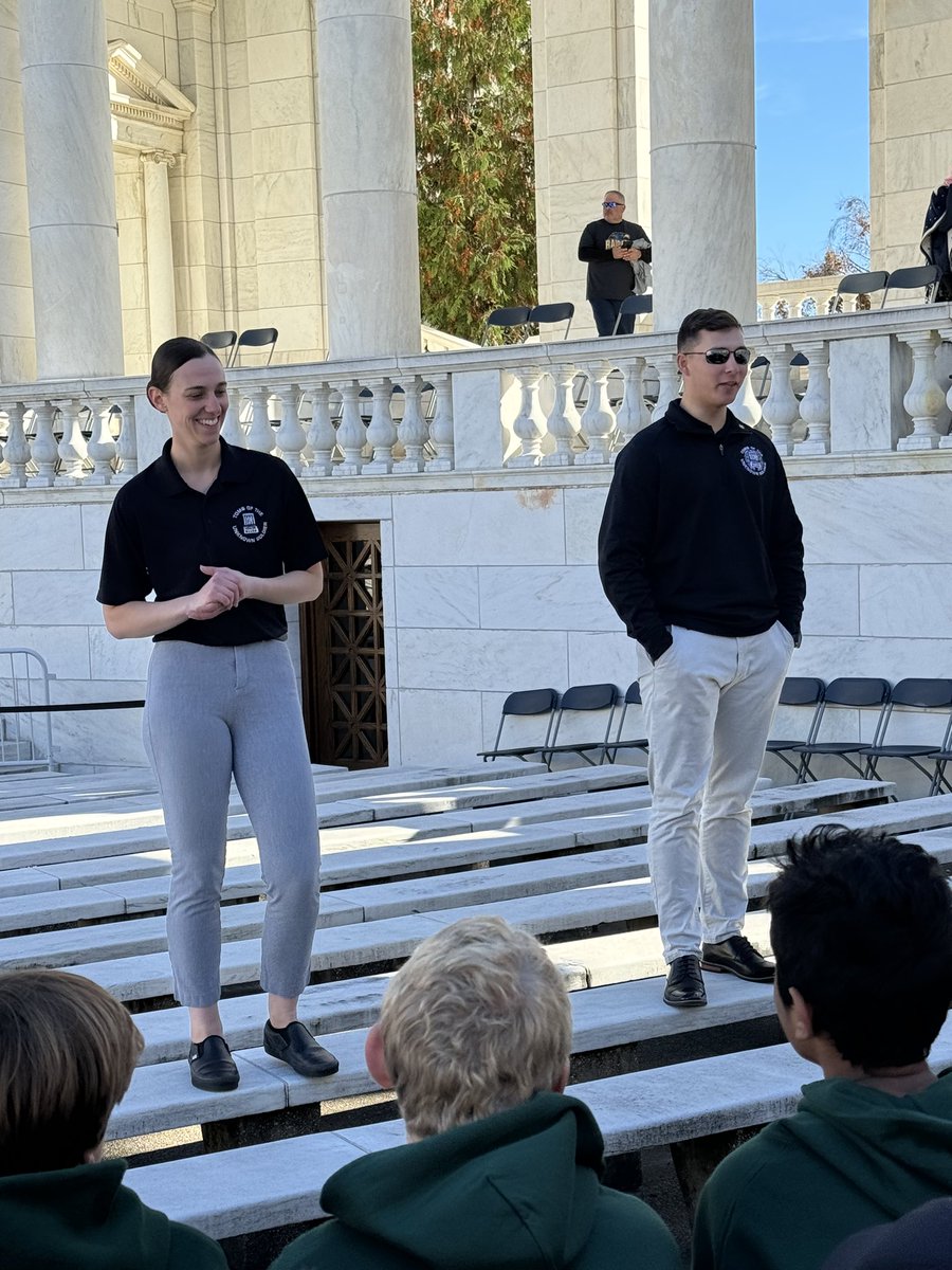 NHSminard's tweet photo. Bus 8 got the incredible honor of talking with the tomb guards after the changing and did a fantastic job interacting with great questions. #NoviDC2024 https://t.co/sMekJkhwTe