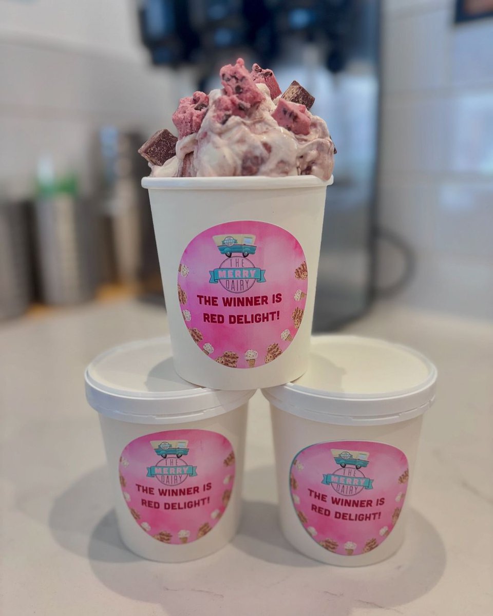 's tweet image. Imagine creating your own ice cream flavour. Now imagine being 8 years old and doing that. Led by Miss Pagliarello at St Elizabeth’s school, her class did exactly that! They sent us 6 flavour ideas and our top chefs evaluated each one. Each flavour was fantastic. This is the one