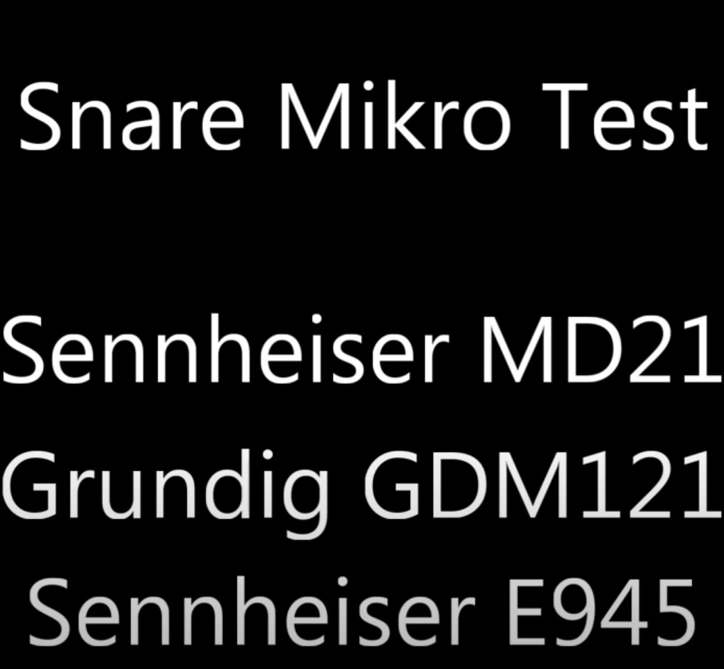 EnteraCarsten's tweet image. Neues Test Video. Snare Abnahme mit Sennheiser MD21, Grundig GDM121 und Sennheiser E945.
youtube.com/watch?v=FjD0re…
#sennheiser #micro #mikro #test #vergleich #grundig #sennheisermd21 #snare #recording #aufnahme