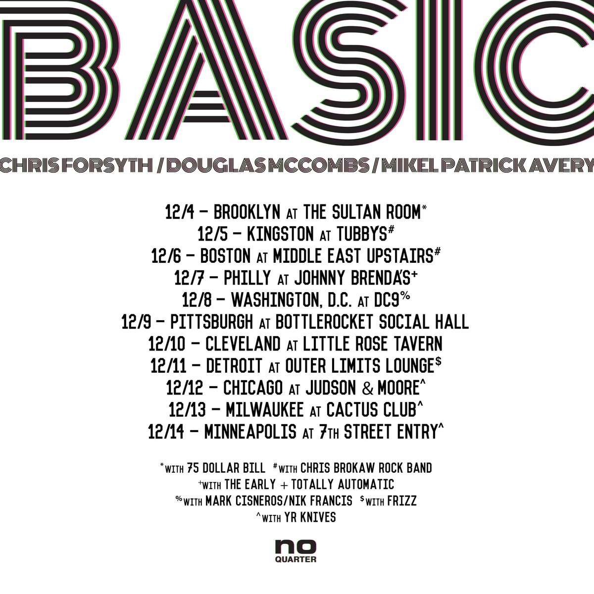 Chris Forsyth (@thechrisforsyth) on Twitter photo BASIC showing up in @uncut_magazine ‘s Best of 2024 list (also hi <a href="/cirrus_oxide/">Chuck Johnson</a> !) and indeed we have a song on their Best of 2024 CD.
Northeast/Midwest tour in December. BASIC showing up in @uncut_magazine ‘s Best of 2024 list (also hi <a href="/cirrus_oxide/">Chuck Johnson</a> !) and indeed we have a song on their Best of 2024 CD.
Northeast/Midwest tour in December.
