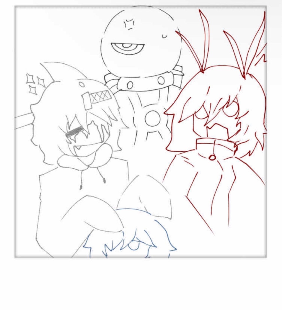 HoundCake's tweet photo. Omap sketch 
#okegom #Funamusea 

Their original freind group https://t.co/PTMS8M4AYh