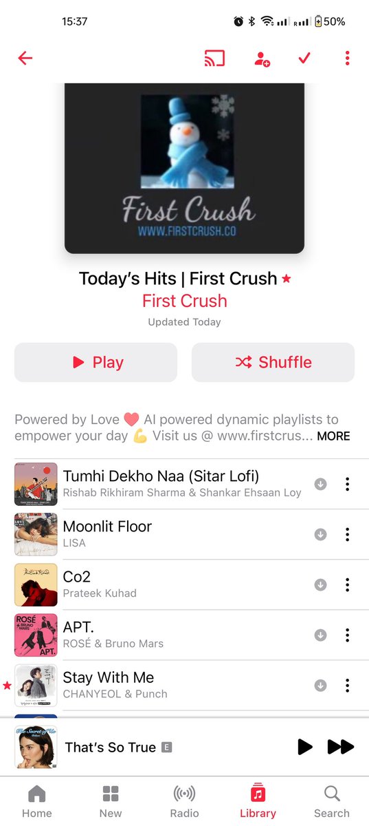 firstcrushco's tweet photo. Today's Hits First Crush Now On Apple Music #catchitfirst #justhitplay #APT #BrunoMars #tumhidekhona https://t.co/CodxyYPbRs