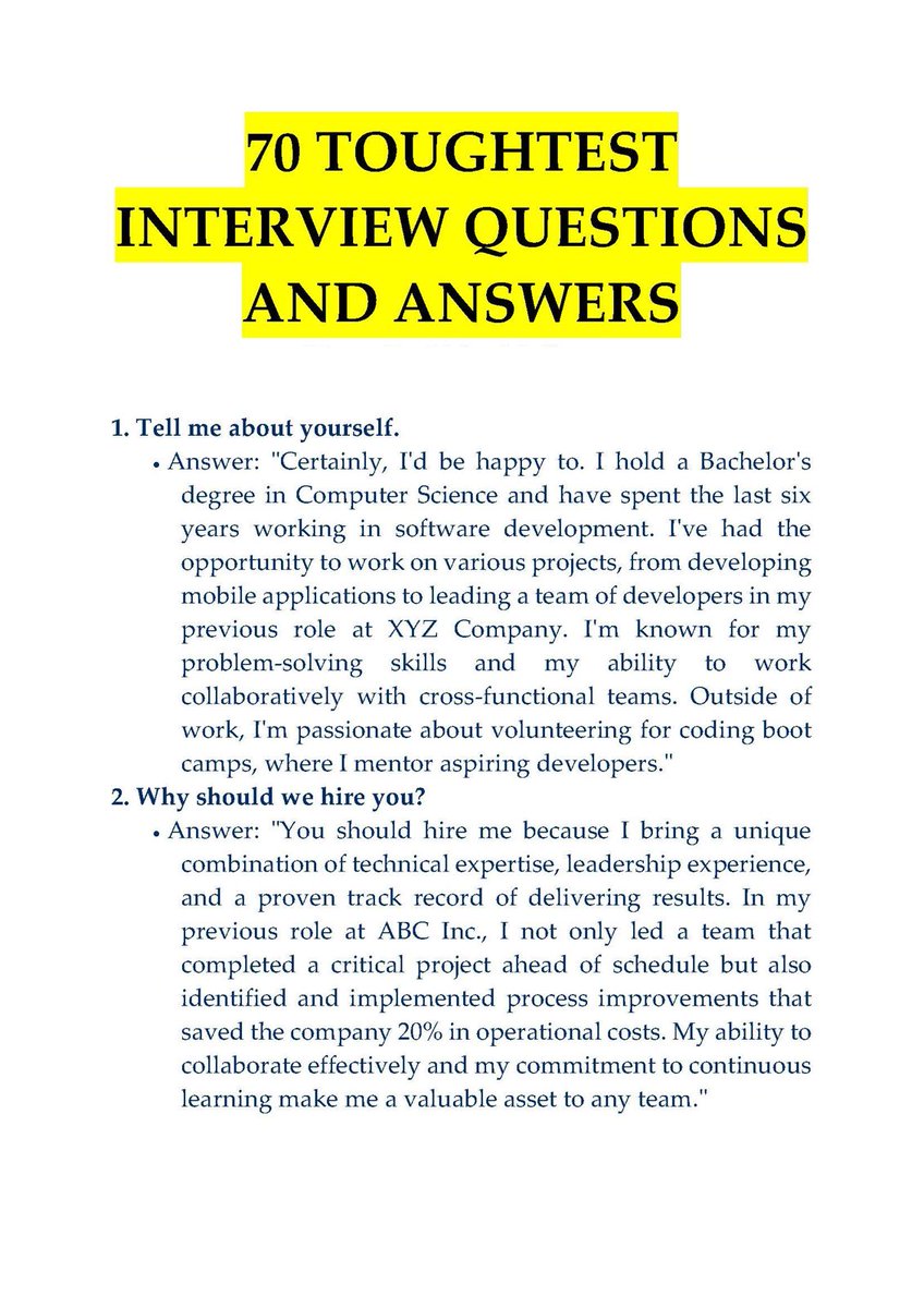 ahuja_priyank's tweet photo. Most people suck at job interviews but not anymore.

I have curated 70 Toughest Interview Question Guide.

This will help you to crack your dream role at Google, Microsoft, Amazon, Netflix, Apple and many more.

I usually sell for $399 but for the next 24 hours it's FREE.

Just:
1. Follow @ahuja_priyank
2. Like & Repost (MUST) to get PDF
3. Comment [PDF]

And I will DM you for FREE