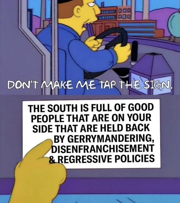 abreezeclayton's tweet image. Family — to remind y’all: 55% of Black people live in the South. I’d suggest y’all keep your hot takes to yourself if you ain’t from here and don’t have to live in a region where racial gerrymandering is the reason why we didn’t take a state house or senate chamber in N.C.