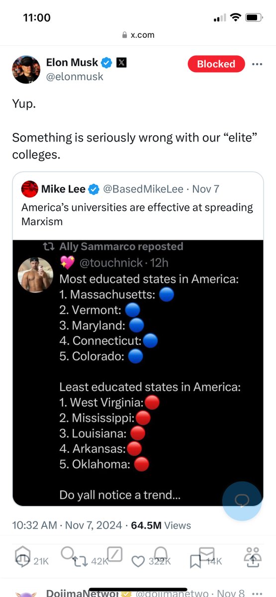_S_Silverstein's tweet image. This is just one example of the sort of nonsense EM is spreading. 64.5 million views. An odd dissonance with the land of reality, where I'm teaching about dissidents who resisted Soviet regimes. Havel's "Power of the Powerless" is an interesting read right now.