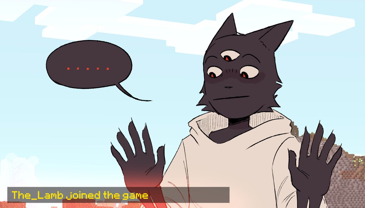 RiataGrace's tweet photo. I just got idea of cotl characters playing minecraft :D

thanks to @tolochskat who mentioned Leshy streaming griefing in minecraft xD

#cotl #cultofthelamb #cotlfanart #cultofthelambfanart #cotlnarinder #narinder #cotlau #cotlcomic #minecraft #cotlminecraft https://t.co/EmnPM3R4HC