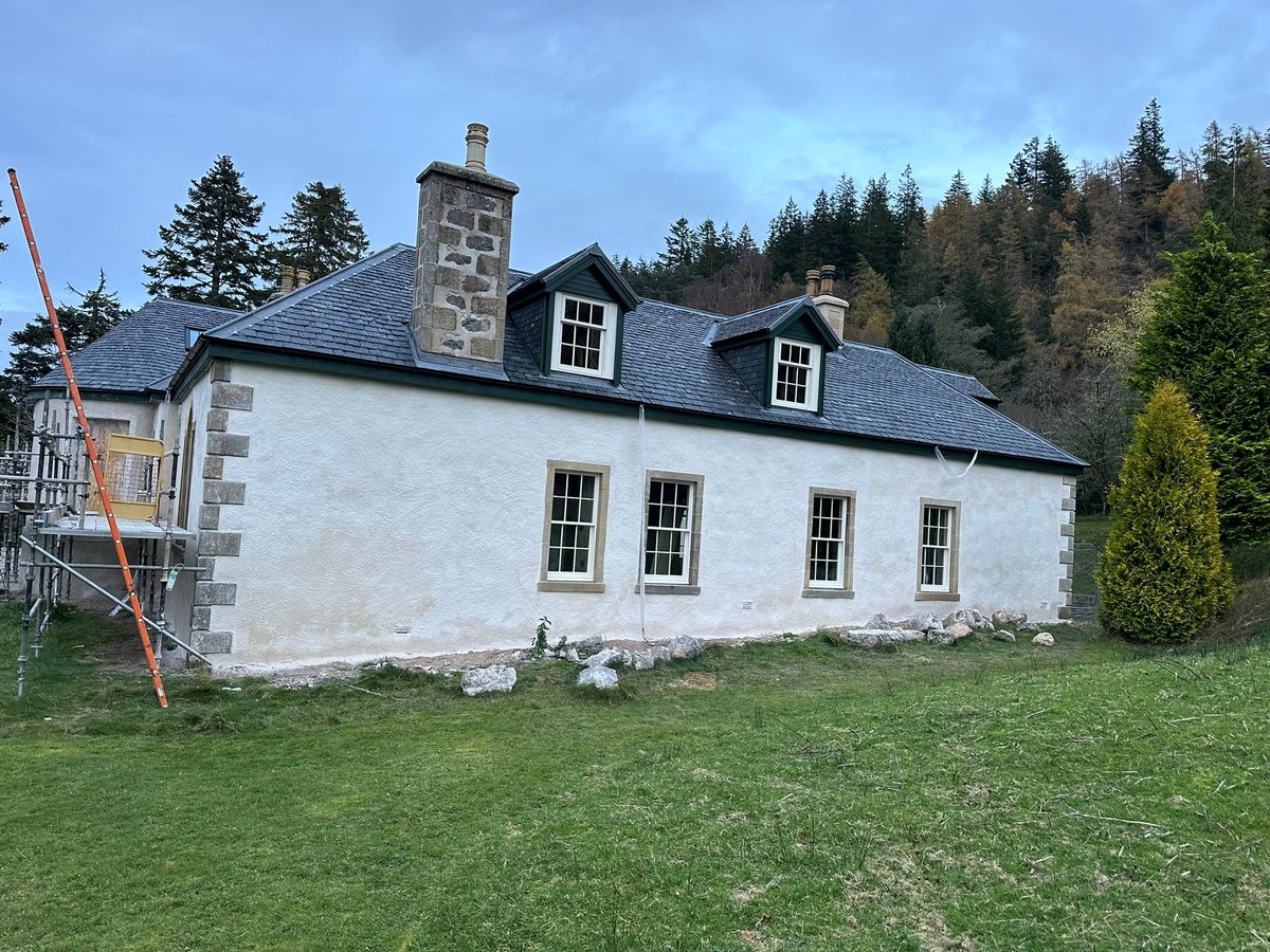 Big progress this weekend as we’ve been hard at work taking down the last of the scaffolding for the South Wing. It’s finally standing clear and restored! It’s an exciting moment to see this side of Boleskine fully unveiled #BoleskineRestoration #Progress #FromRubbletoRestoration