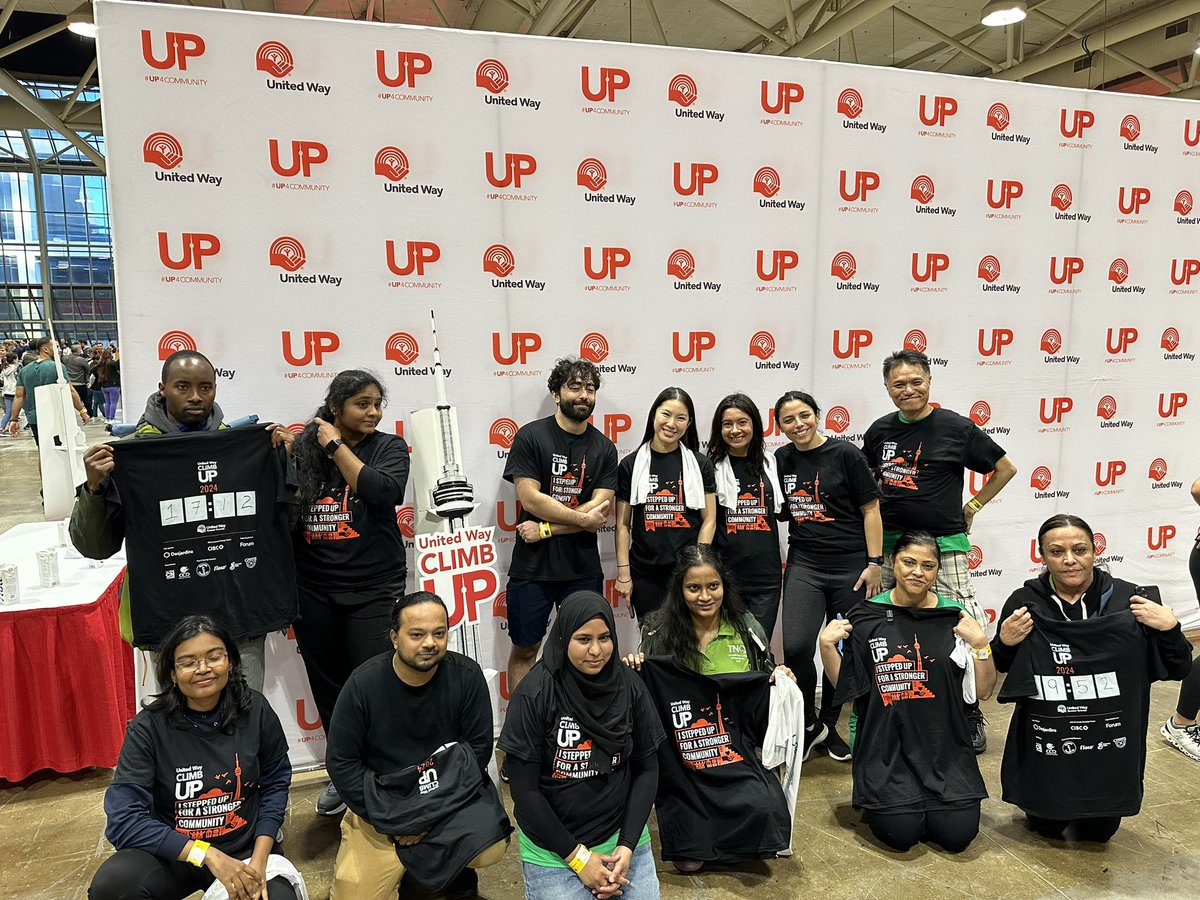 Starting off the day with <a href="/UWGreaterTO/">United Way Greater Toronto</a>   #climbup challenge scaling <a href="/TourCNTower/">CN Tower / Tour CN</a> 1776 steps. Feels great contributing to #fundraising with <a href="/TNOtoronto/">TNO-THE NEIGHBOURHOOD ORGANIZATION</a> #stjamestown #communitylove
