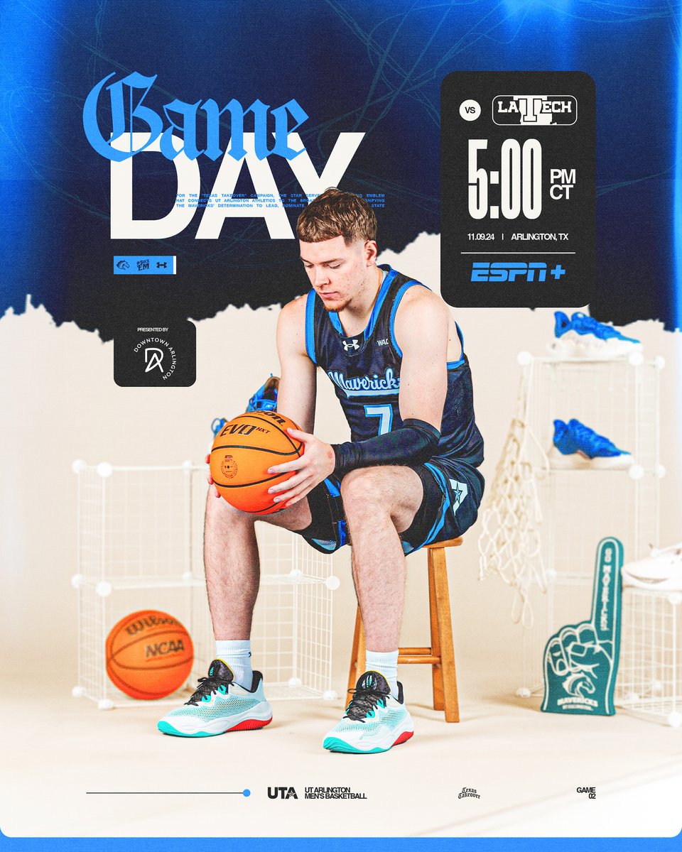 UTAMavsMBB's tweet image. ⏰ WAKE UP, it's HOMECOMING GAME DAY, presented by @DTarlington!!!!

🆚 : LA Tech
📍 : College Park Center
🕰️ : 5 p.m.
📺 : utamavs.us/MBBWatchvsLT
📻 : 102.5 FM, KTNO 620
📊 : utamavs.us/MBBStatsvsLT
🎟️ : utatickets.com

#BuckEm🐎 | #EmptytheTank🪫