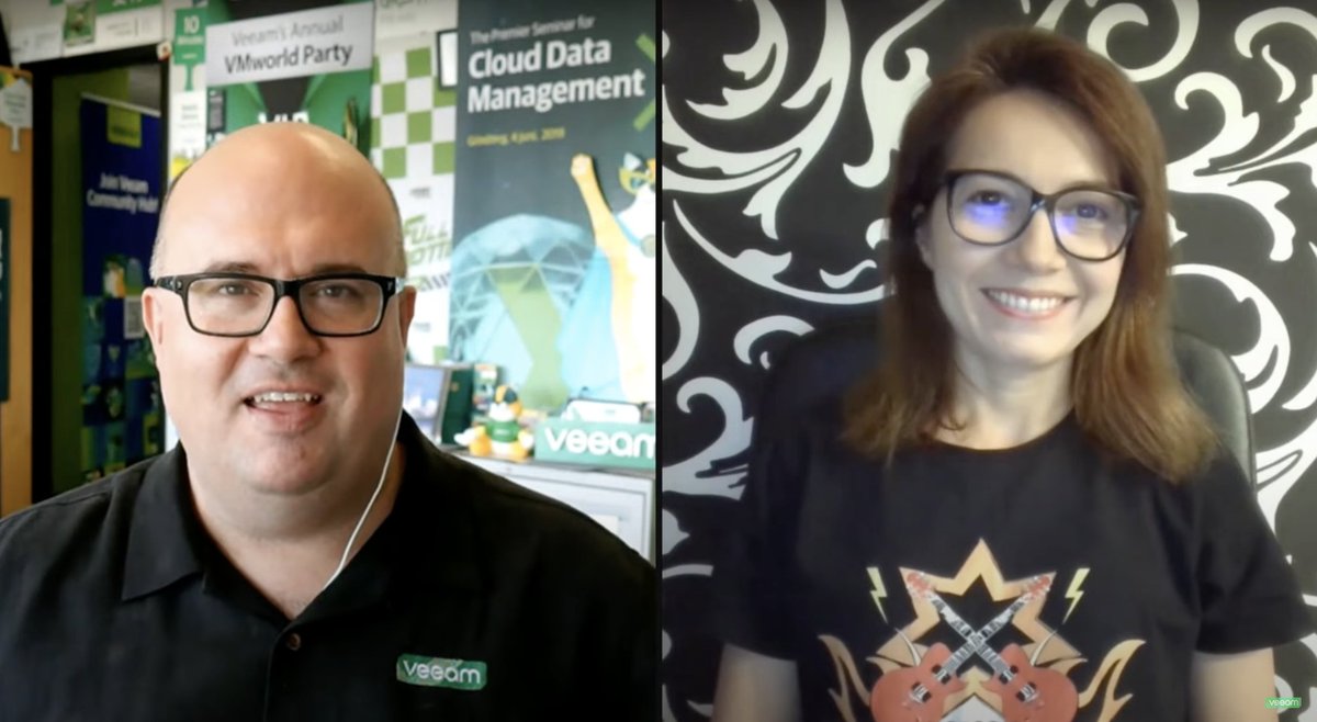 Veeam's tweet photo. The @VeeamCommunity recap is back! 🕺 @RickVanover and @MadiCristil share a deep dive into Xen Orchestra, VMCA exam tips, fast storage and configuration, a recap of the #Veeam100 Summit, and more. ➡️ Watch now. https://t.co/2iiC4XOKpU https://t.co/0t5FduJxCT
