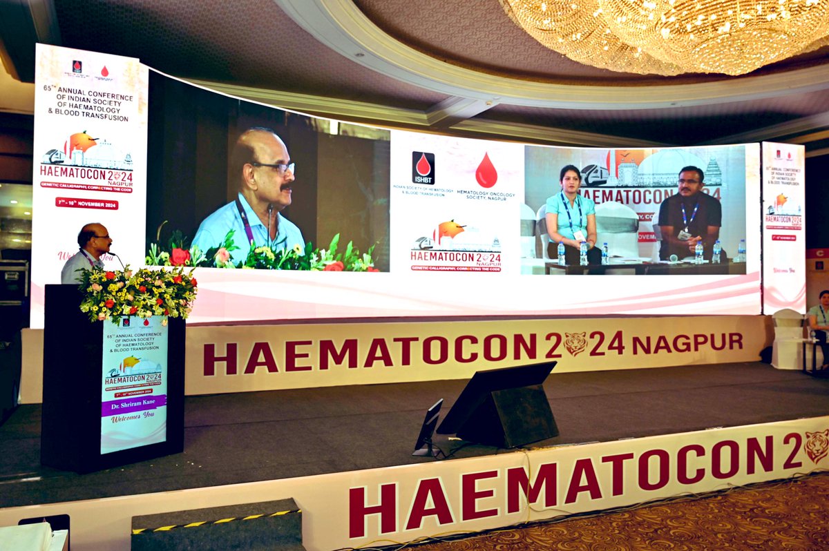 Incredible academic fest at Nagpur! Spoke on “Setting up a molecular laboratory”, chaired a session, judged oral papers, discussed in a panel on choosing genomic tests. 

#Haematocon2024nagpur 
#65thAnnualConferenceISHBT 
#Haematocon65
#HaematologyInIndia
#CatchCancerEarly
#MedX
