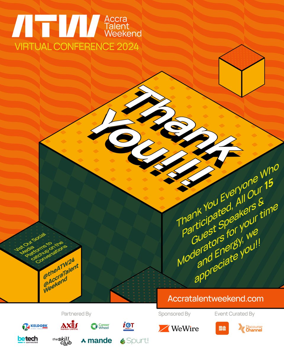 Thank you to everyone who joined us for an amazing session at Accra Talent Weekend!

Your engagement, insights, and passion made this event truly special.  Stay tuned for more opportunities to collaborate and grow. 

#ATW2024 #BuildingBridgesBreakingBarriers #ThankYou