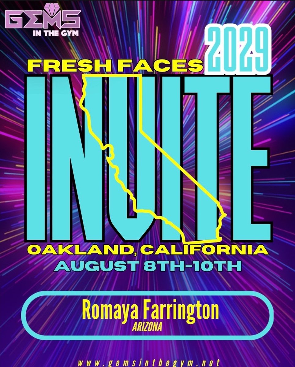 Romaya Farrington (@romayaf6) on Twitter photo Thanks <a href="/gemsinthegym/">Kameo Williams</a> for the invite to participate in the Fresh Faces 2029 event in August! Looking forward to the competition! Thanks <a href="/gemsinthegym/">Kameo Williams</a> for the invite to participate in the Fresh Faces 2029 event in August! Looking forward to the competition!