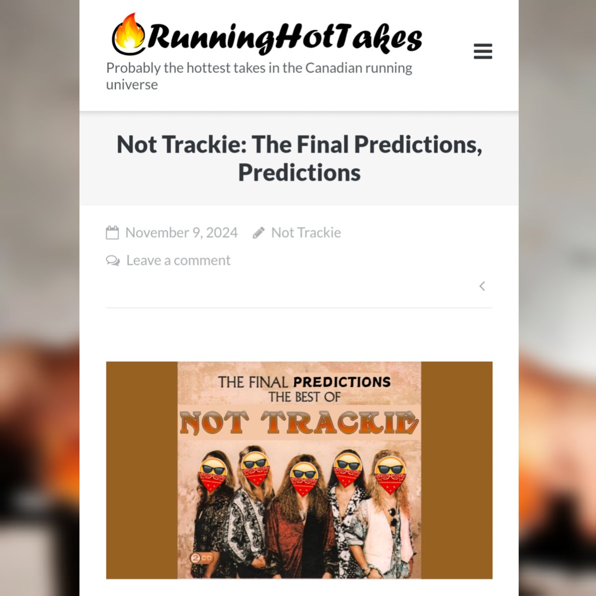 RunningHotTakes's tweet photo. That's all she wrote.

Good luck to all the athletes.

NT 🫡 https://t.co/I8Thj7q9Xz