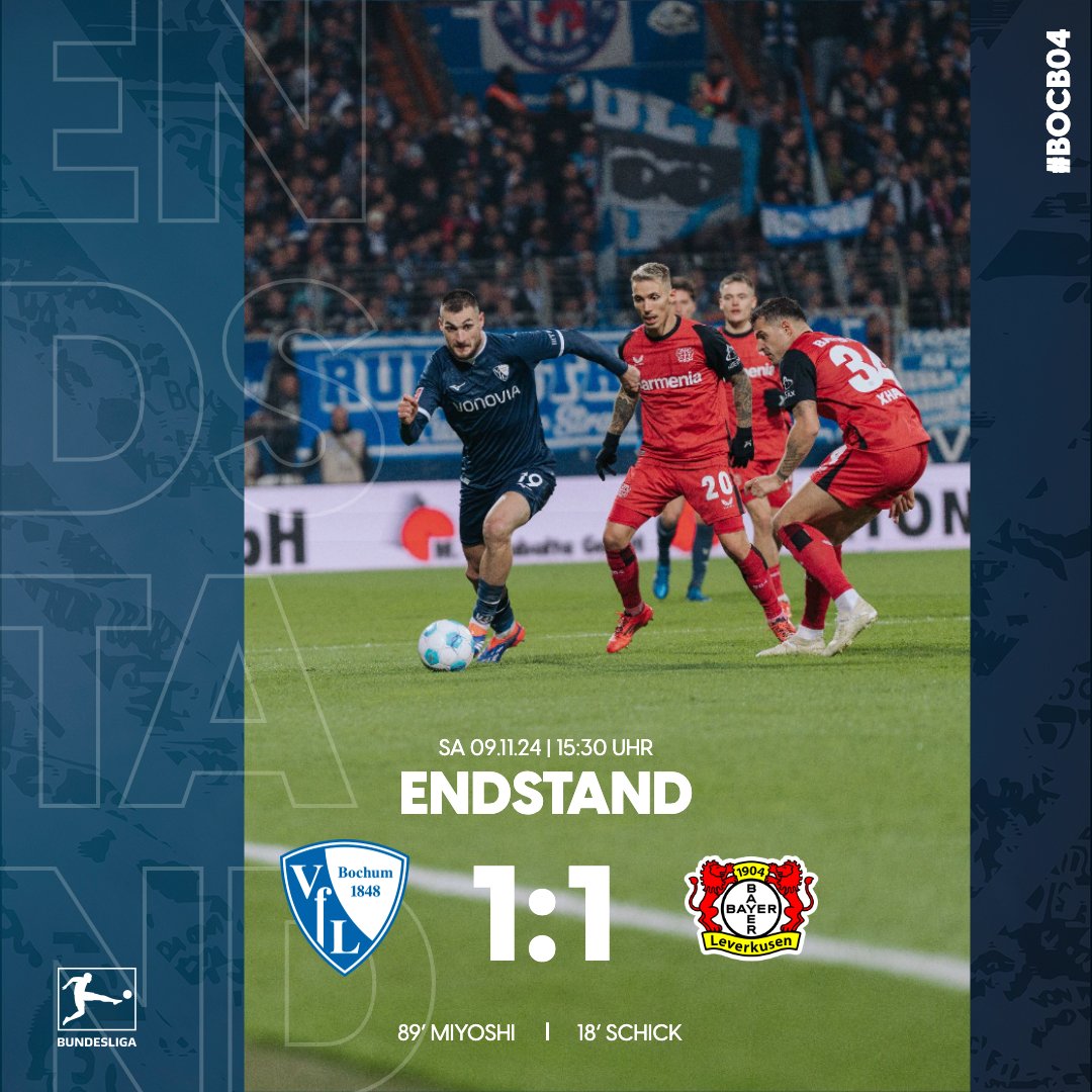 Belohnt!🤩 Was für ein Fight, wir hauen alles rein und sichern uns einen Zähler gegen Leverkusen!💪💪

#BOCB04 1:1