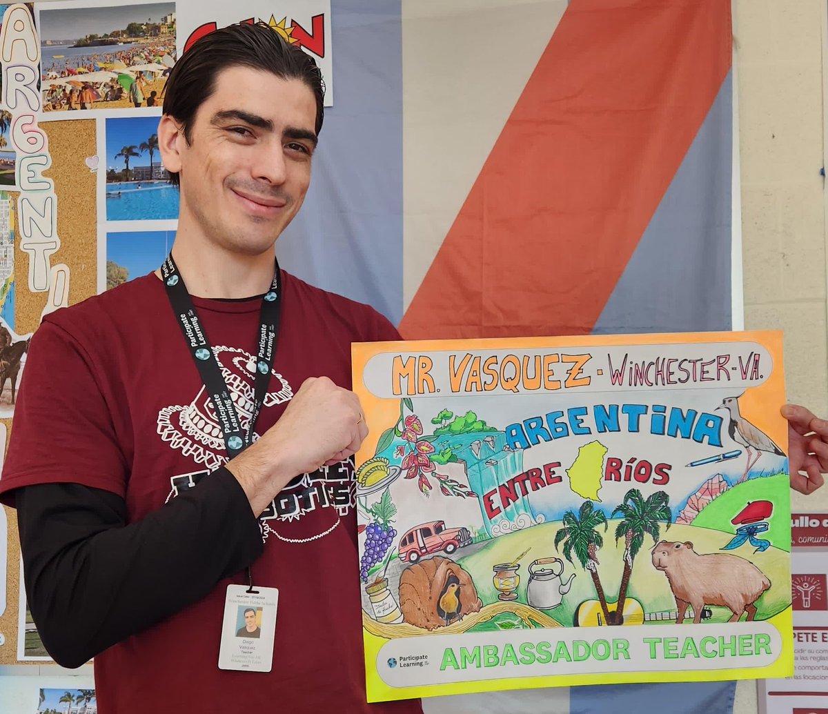 My poster showing all the beauty we have in #Argentina: mate, yatay, carpinchos, horneritos, colectivos, biromes, cataratas, cerros, teros, empanadas, dulce de leche. 🇦🇷

<a href="/ParticipateLrng/">Participate Learning</a> #UnitingOurWorld #PLOrientation2024