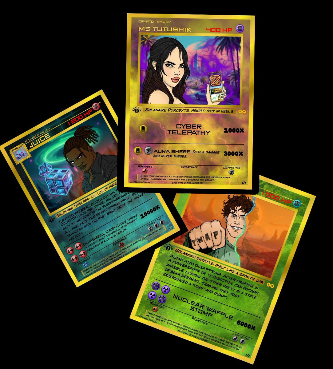 Starting week 16 (Month 4)
#IsThisAlpha has done a 46,419x in 15weeks 🖨️💵

Not your typical TG.. Trading cards? A badge? Most importantly a HUGE surprise to blow your minds?👀🤯🤭

Our amazing team: <a href="/JuiceWeb3/">Juice</a> <a href="/MirandaFestler/">Miranda Festler</a> (who is also our artist) @Twapmeta <a href="/Quantum2Space/">Q2Space</a> 🤎