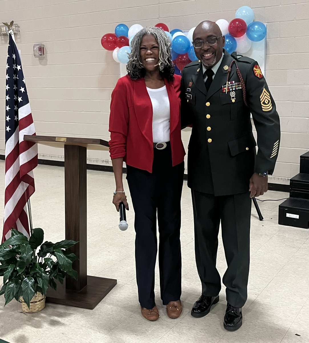 We honor our own veteran, Mr. Larry Prince for Veterans Day. We thank you for your service to our country &amp; your commitment to our students at Isaac Lane Elementary School. We love you! 🐉❤️🇺🇸
