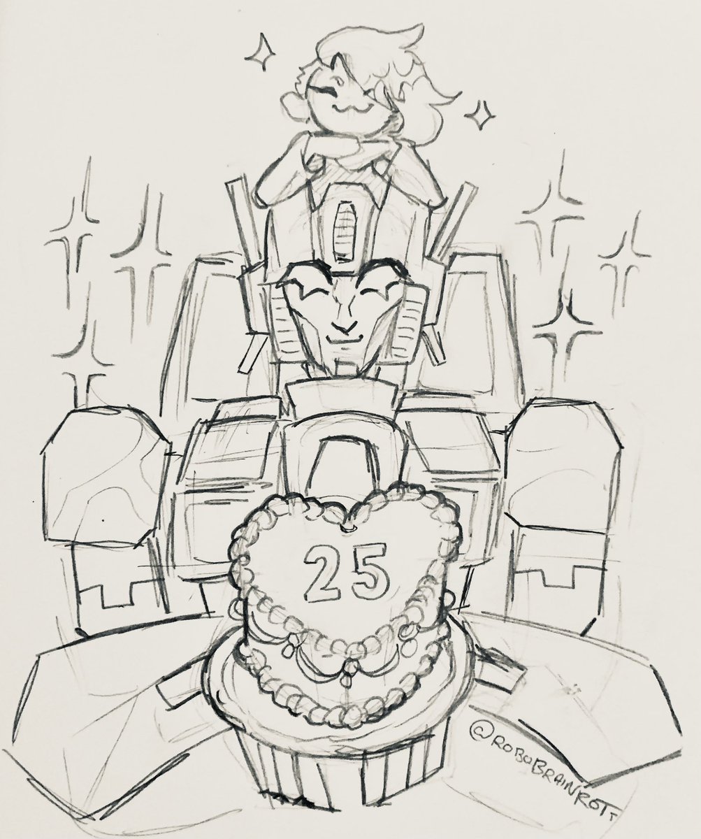 Happy birthday to me! I decided to draw myself with my tfsona, Hyperchroma, for my yearly bday doodle.