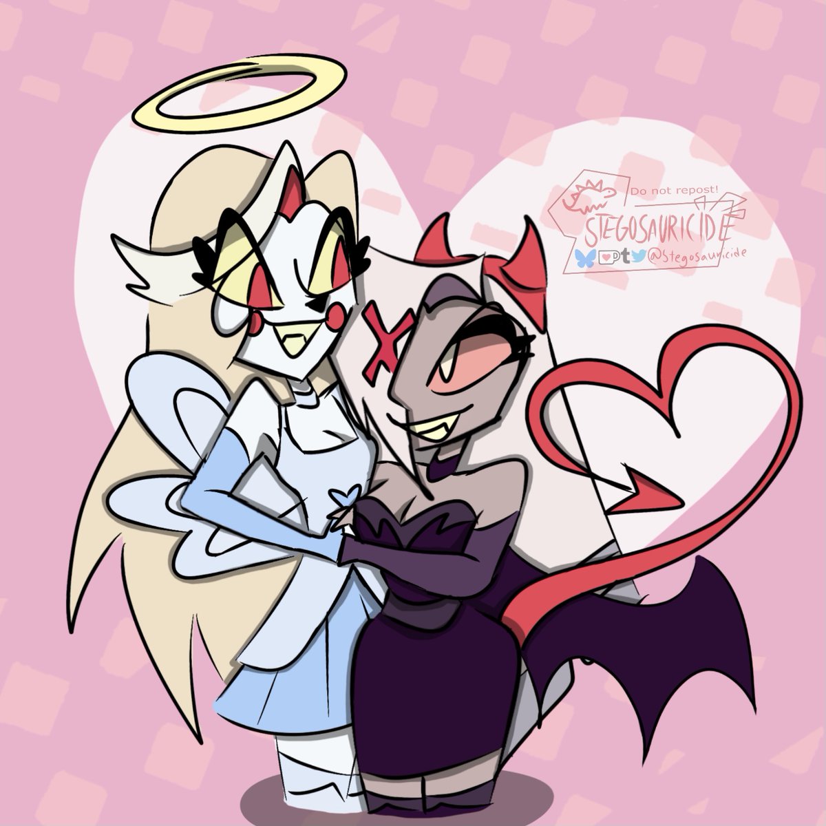 stegosauricide's tweet photo. Have some cute (and very late) Halloween RainbowWings/Chaggie 🌈🪽🎃
#HazbinHotel #chaggie #RainbowWings #fanart #HazbinHotelFanart https://t.co/HgA1yunna1