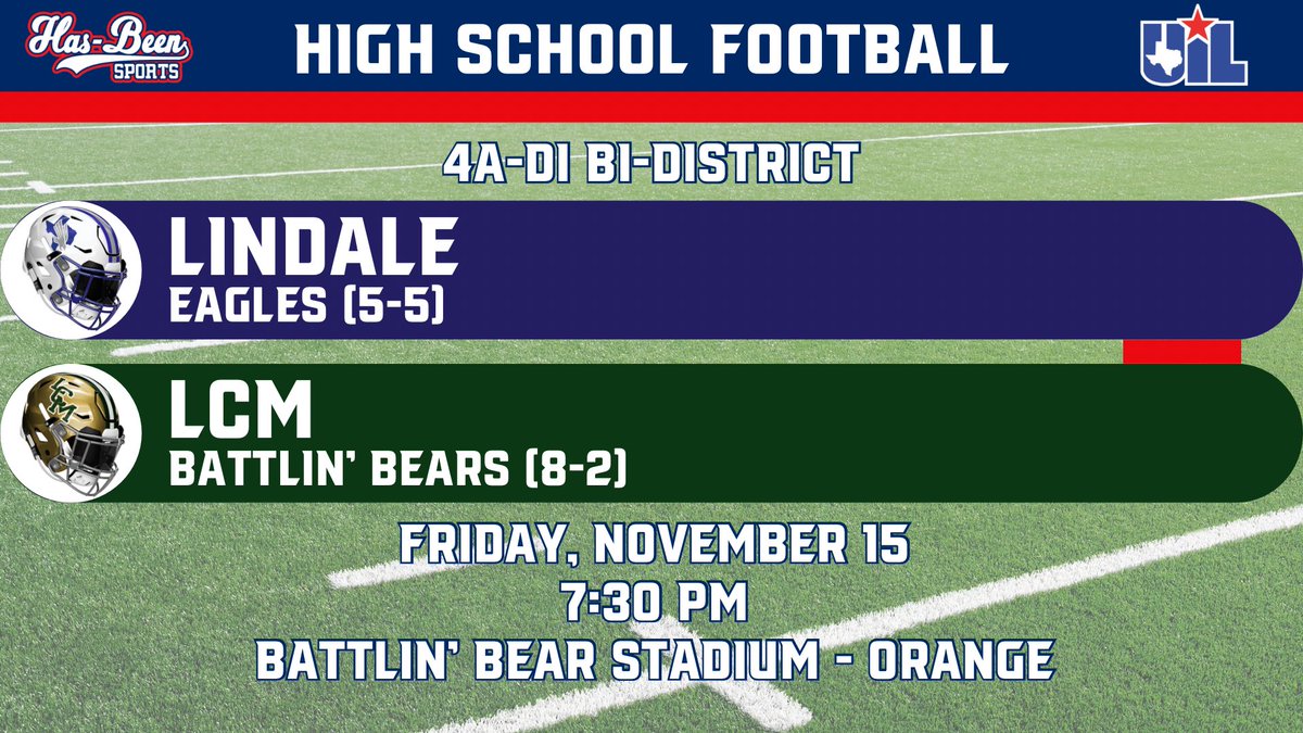 LCM will open the 4A-DI playoffs at home Friday against Lindale. #txhsfb