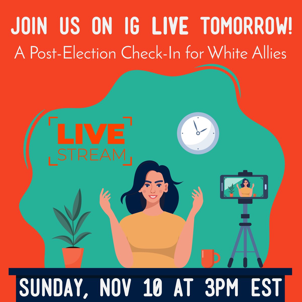 The_DEARProject's tweet image. Calling all White Allies! Need a space to process the election results? Unsure of how to best support BIPOC during this time? Join us on IG LIVE for a post-election check-in.
Link to our insta: instagram.com/the.dear.proje…