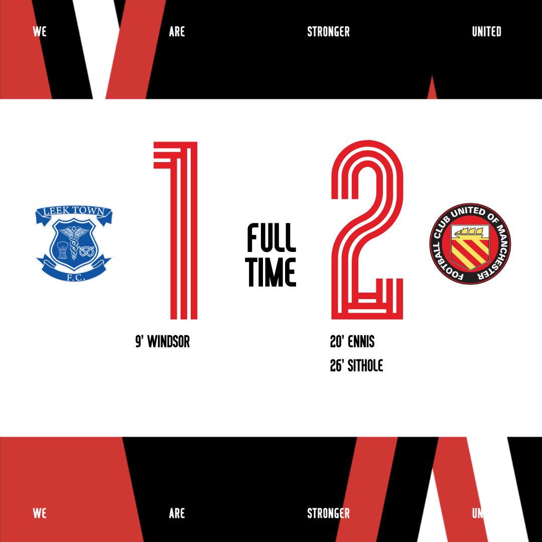 FCUnitedMcr's tweet image. FULL TIME | A huge three points for the Reds on the road before we head back to Broadhurst Park next weekend. A first half penalty from Charlie Ennis on his 200th appearance and a Gez Sithole strike are enough to settle matters