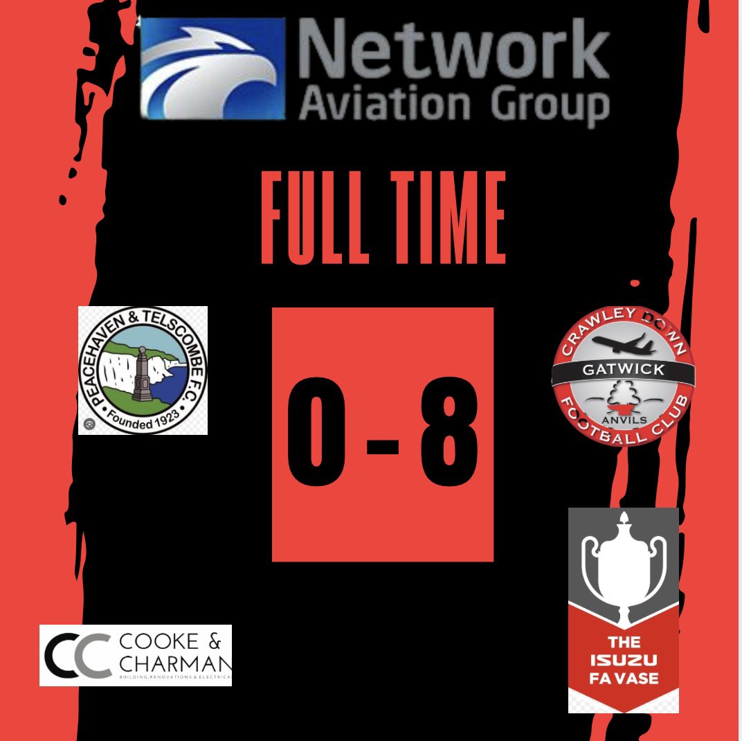 FT: And a fantastic result! 💥👏👏 <a href="/PT_FC/">Peacehaven & Telscombe Football Club</a> <a href="/IsuzuFAVase/">Isuzu FA Vase</a>
