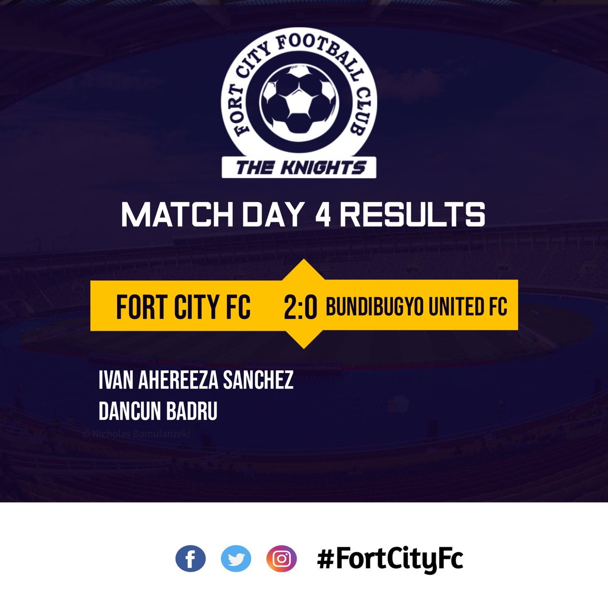 FortCity_FC's tweet photo. Finally!!
Thanks to the lads, first WIN

Fort City FC 2:0 Bundibugyo United FC

Aheereza Ivan Sanchez ⚽
Dancun Badru ⚽

#𝐅𝐎𝐑𝐓𝐂𝐈𝐓𝐘𝐅𝐂
#TheKnights
#OurClubOurCityOurCommunity
#ThePrideOfTooro https://t.co/YcToo2T0Ab