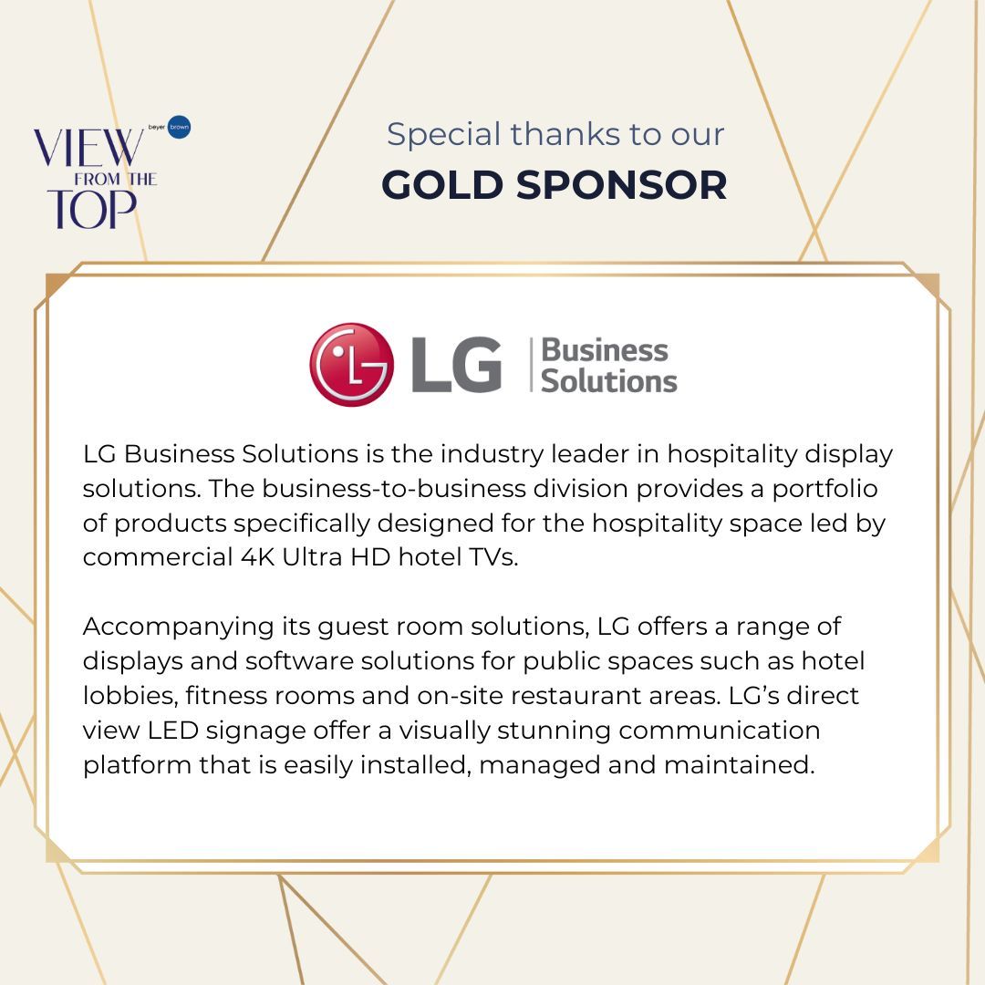With just one day to go, we're highlighting all our Gold Sponsors for our #ViewFromTheTop event during #BDNY!

LG Business Solutions has been a supporter since the first year, and we're happy to have them back!

See you there!
#VFTT24 #BeyerBrown