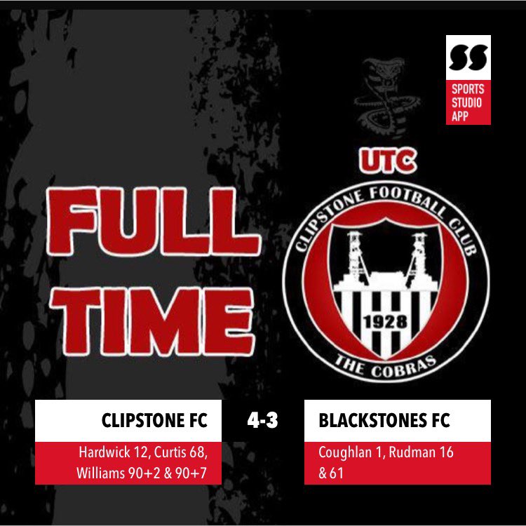 ClipstoneFC1's tweet photo. The Cobra’s leave it late to get the points #UTC🐍 https://t.co/Og59HZonup