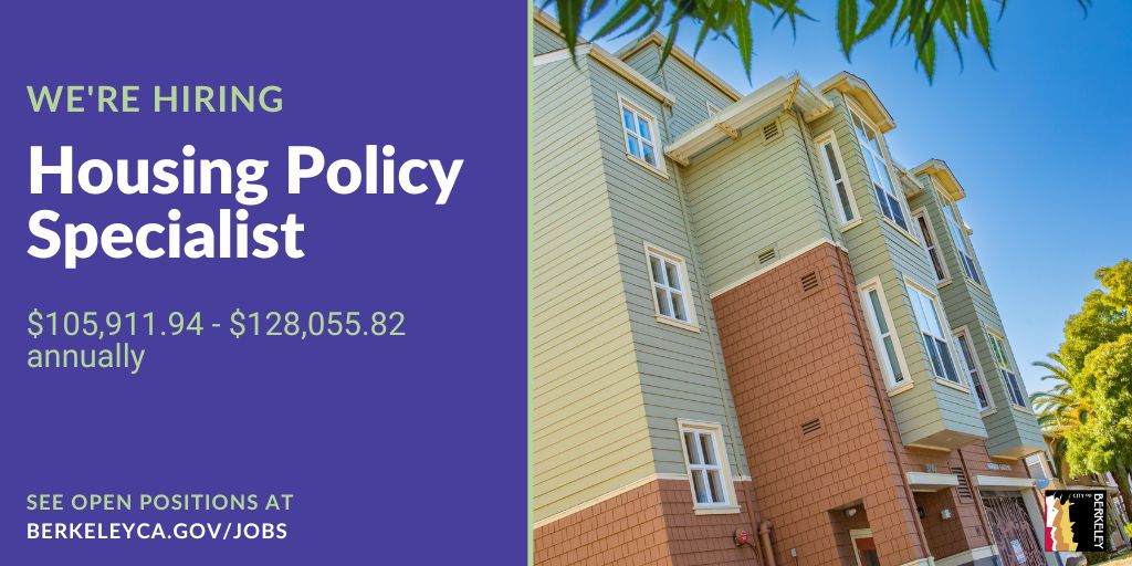 Join our team as a Housing Policy Specialist! Be a part of a collaborative, mission-driven team that is committed to creating housing opportunities and promoting community wellness.

🏠 Apply by Nov 18: governmentjobs.com/careers/berkel…