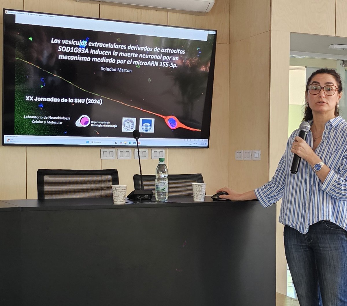 Investigaciones en #ELA presentadas en las Jornadas de la <a href="/SocNeuroUy/">Sociedad de Neurociencias del Uruguay</a>
Rol de los pericitos por <a href="/IsasiEugenia/">Eugenia Isasi</a> el trabajo sobre ECV de astrocitos de <a href="/SoledadMarton/">Soledad</a>
y <a href="/ernestomiquel/">Ernesto Miquel</a>  de <a href="/histoemb/">Histología y Embriología Fmed</a> <a href="/fmedoficial/">fmedoficial</a> <a href="/Udelaruy/">Universidad de la República</a> neuroinflamación por <a href="/TriasEmi/">Emiliano Trias</a> 
<a href="/TenemoselaUy/">Tenemos ELA</a> <a href="/celau_HC/">Centro de ELA del Uruguay</a>