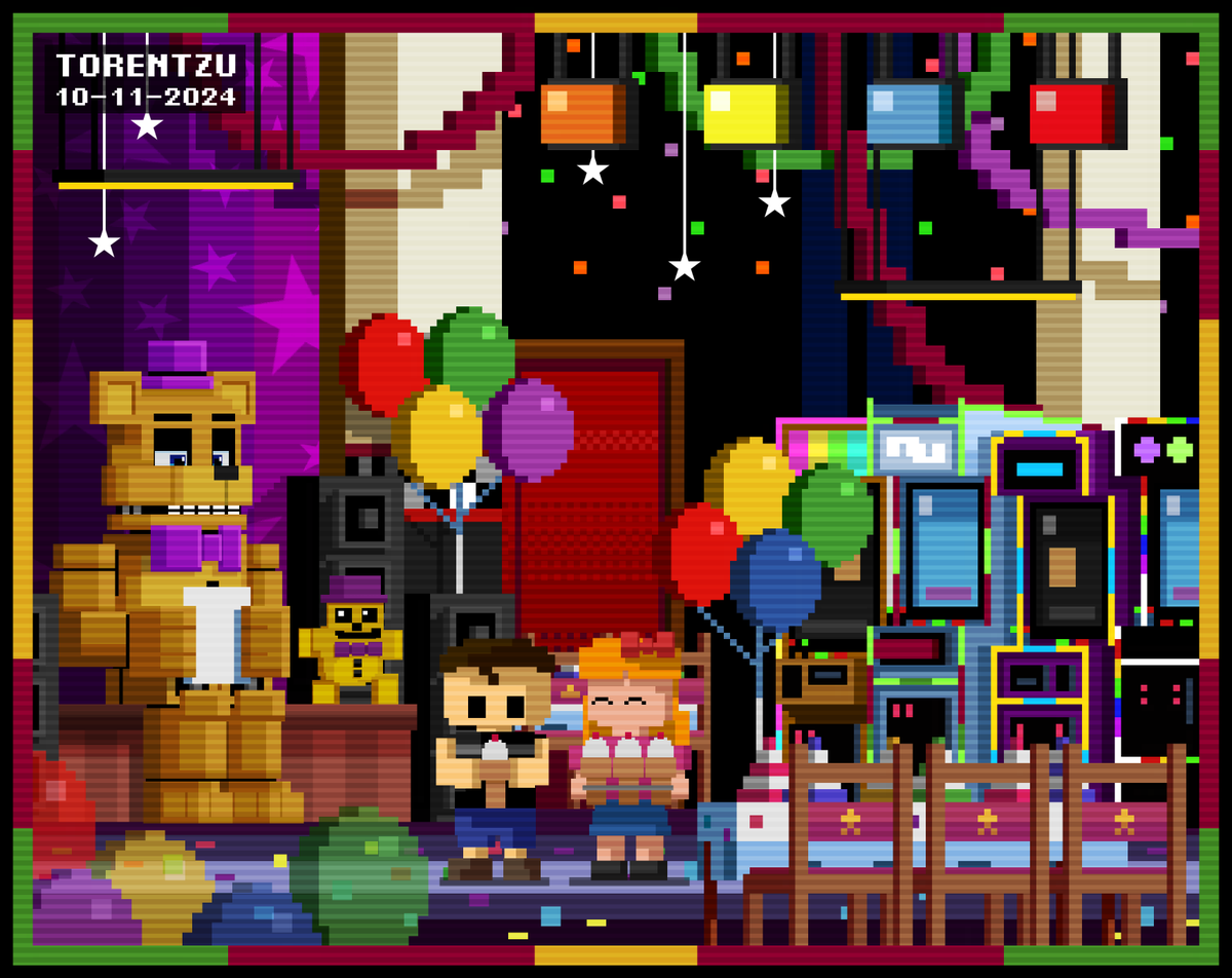 FNAF 4 - Ordinary Day 2 (ibisPaint X) #FNAF #FNAF4 #fredbear #evanafton #fnafart #fivenightsatfreddys