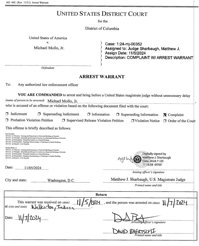 sfoguj's tweet photo. DOJ's position appears to be they're going to keep doing what they've been doing, and the new President will do whatever he's going to do in January. Arrested Thursday in Indiana were Emil Kozeluh and Michael Mollo Jr (already repped by Antony Sabatini).
https://t.co/Yr3B8TY0GJ https://t.co/LMkWrwigGN