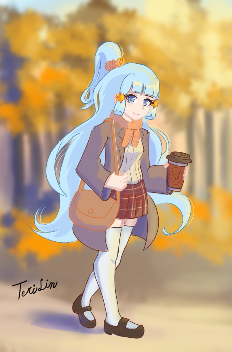 TeriLinToons's tweet photo. Ayaka with autumn fit 
#Genshinfanart #KamisatoAyaka https://t.co/r7pgOFnOnB